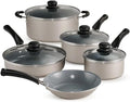 9-Piece Champagne Ceramic Non-Stick Pots and Pans Set Includes Skillets &amp Saucepans &amp Dutch Oven Stackable Cookware Set for All Stovetops