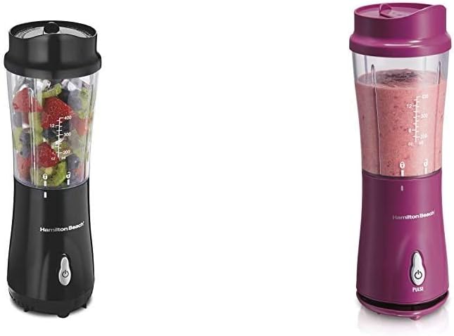 Hamilton Beach Personal Blender for Shakes and Smoothies with 14oz Travel Cup and Lid Black (51101A &amp Personal Blender for Shakes and Smoothies with 14oz Travel Cup and Lid