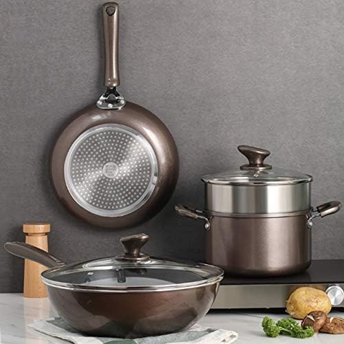 Cookware 3Pcs Cookware Set Non-stick Cookware Frying Pan Cooking Pot &amp Pan Saucepan with Glass Lid