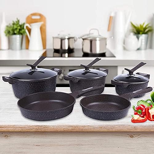 5pcs Stainless Steel Pots and Pans Sets Classic Cookware Set Cleanup Effortless