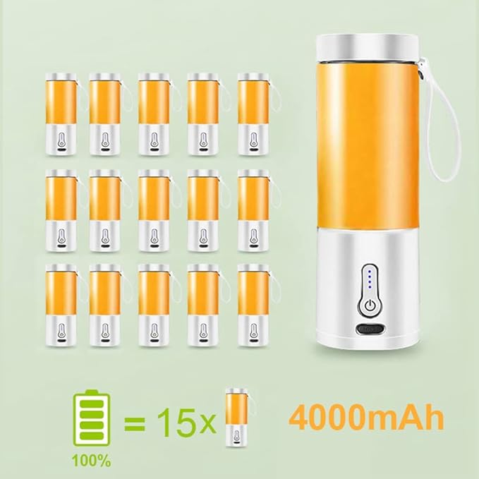 530ML Electric Juicer Portable Smoothie Blender USB Rechargeable Food Processor Fruit Mixer Mini Juicer Blender Cup A