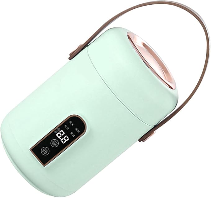 Portable Electric StewpotMultifunction Efficient Heating Mini Rice Cooker for Soup Porridge for Home Kitchen Office (Mint Green)