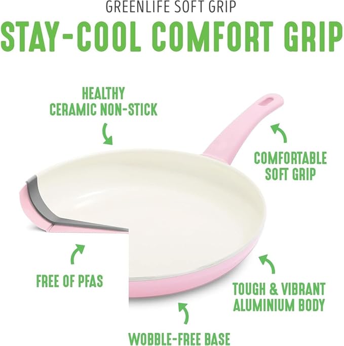Soft Grip Healthy Ceramic Nonstick 23 Piece Kitchen Cookware Pots and Frying Sauce Saute Pans Set withA23 Pc
