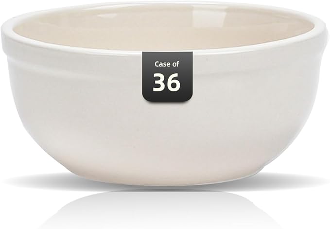 Stoneware Wide Rim Commercial Grade Dinnerware America White Nappy Bowl 10oz Case of 24