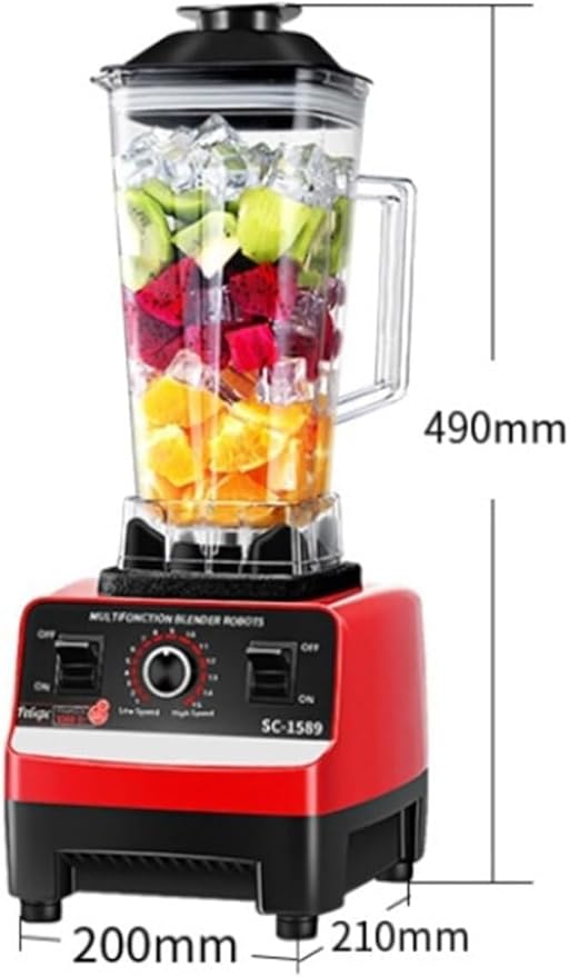 Heavy Duty Professional Blender Peak 2200W Commercial Grade Bar Blender With 70Oz Container For Shakes Smoothies Ice Crushing Frozen Fruits Soups Dry Grinding (Red)
