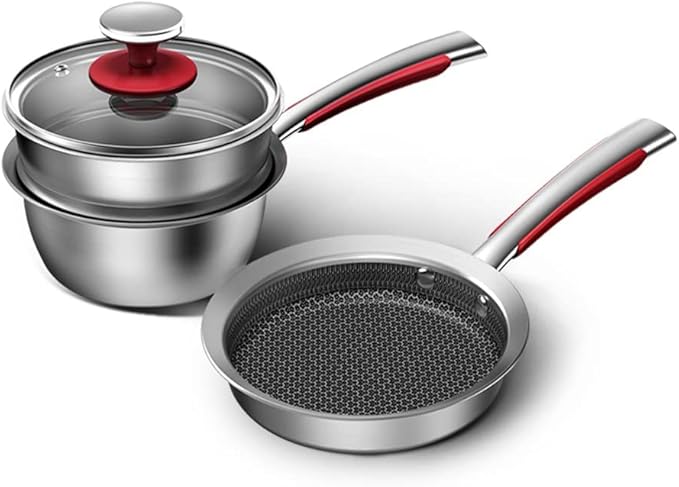 Cookware Cookware Set 16cm Breakfast Pot for Kitchen Frying Pan Milk Pan Stainless Steel Non Stick Cookware Set