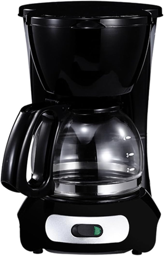 Small Drip Coffee Machine American Coffee Filter for 4-6 People Heat Preservation Tea Brewing Machine Office Tea Brewing Coffee PotBlack