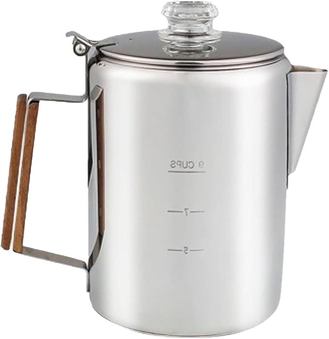 Stainless Steel Coffee Percolator for Campers Heat Retention Coffee Pots Large Capacity Coffee Maker for Camping