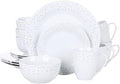VEWEET Series Orion 16-Piece Dinner Set of Porcelain Combination Set with 10.75 Dinner Plate 7.5 Dessert Plate 5.5 Cereal Bowl and 380ml Mug Service for 4