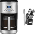 Cuisinart Coffee Maker 14-Cup Glass Carafe Fully Automatic &amp Block Knife Set 17pc Cutlery Knife Set with Steel Blades