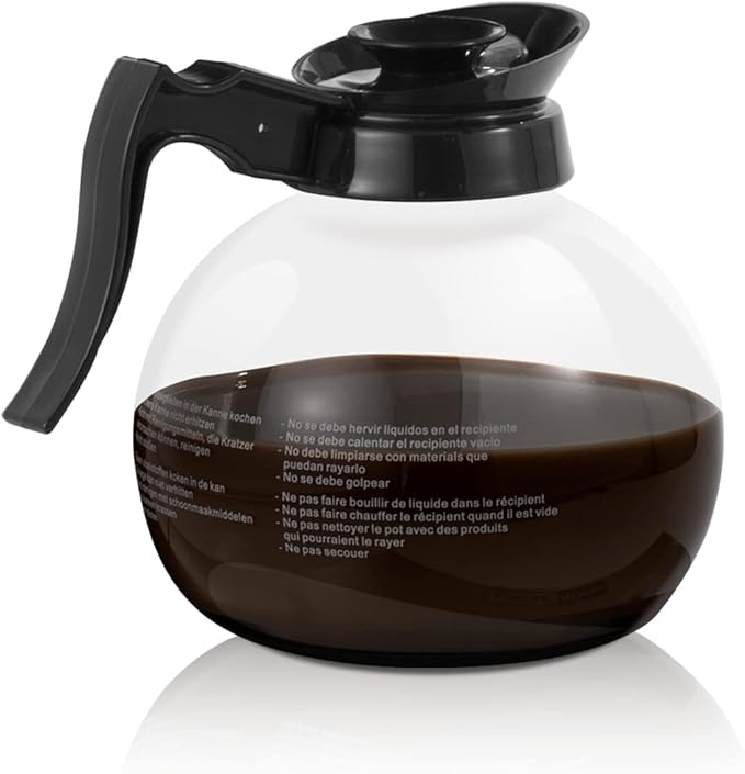 SYBO Coffee Pot Decanter 12-Cup Glass Coffee Decanter Black