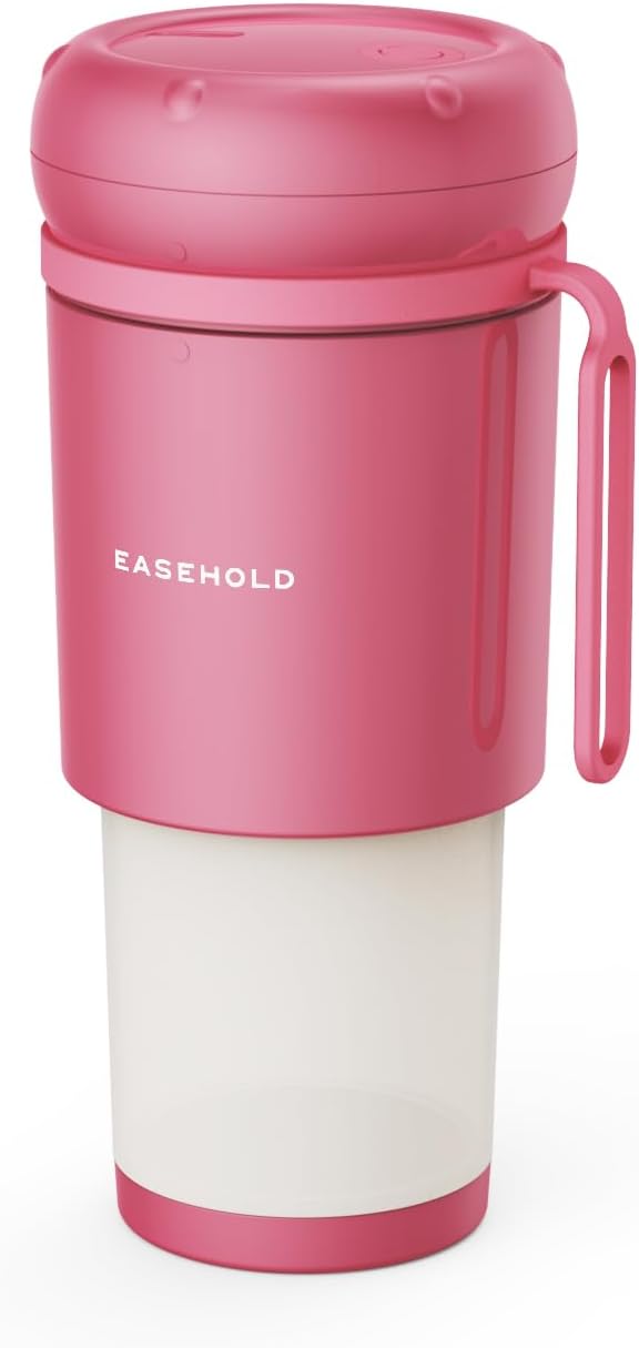 EASEHOLD Portable Personal Blender for Shakes USB Magnetic Rechargeable Travel Juicer Cup With Ultra Sharp 4 Blades BPA-Free 10.5oz To-Go Fruit Mixer for Office Sports Gym