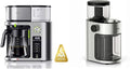 Braun MultiServe Coffee Machine 7 Programmable Brew Sizes / 3 Strengths + Iced Coffee &amp Hot Water for Tea Glass Carafe (10-Cup) Stainless Steel KF9170SI &amp KG7070 Burr Grinder Stainless Ste