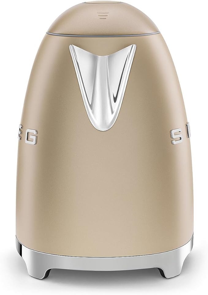 SMEG 50's Retro Style 7 Cup Electric Water Kettle with Automatic Shutoff Removable Base and Water Indicator KLF03CHMUS Matte Campagne