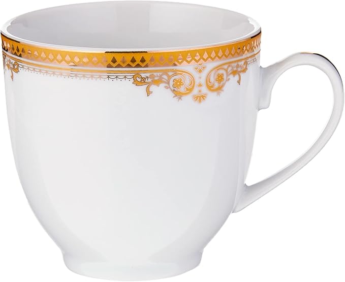 Lorren Home Trends 24 Piece Catherine Design Porcelain Wavy Edge Dinnerware Set White