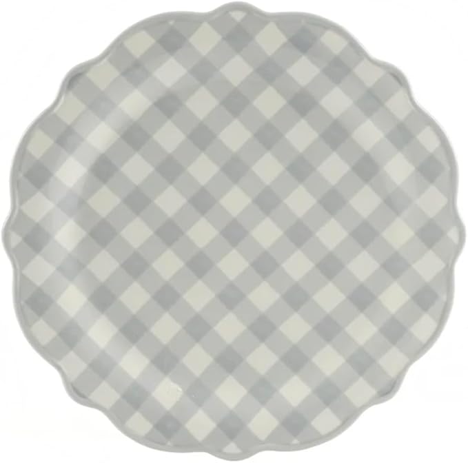 Pig Gingham 12-Piece Ceramic Dinnerware Set