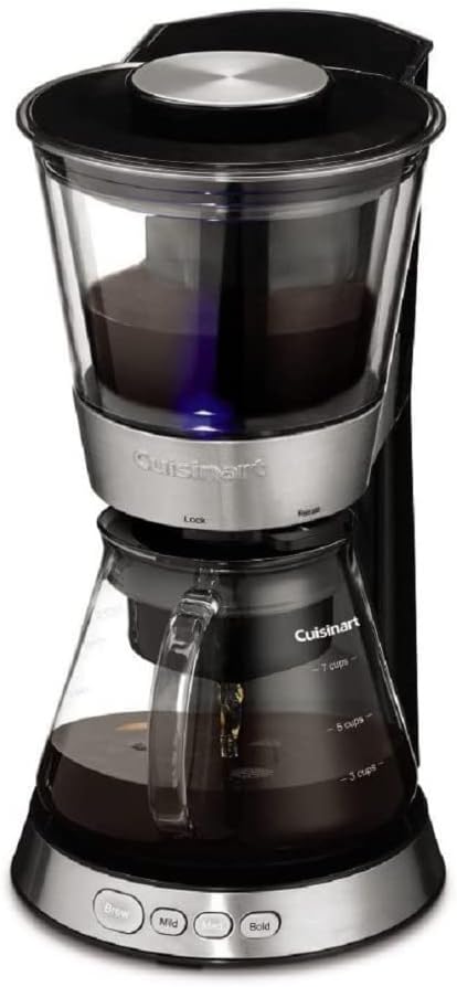 Cuisinart DCB-10P1 Automatic Cold Brew Coffeemaker with 7-Cup Glass Carafe Silver and Black