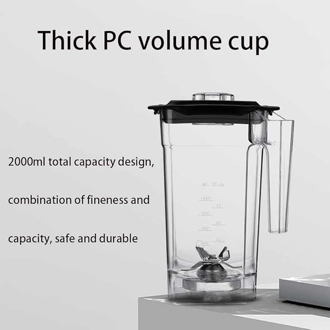 Commercial Stand Mixer Blender Smoothie Maker Professional Countertop Blender with Sound Enclosure Cover 2L Capacity 17000rpm Blade 5 Presets Silent Broken Wall Cooking Machine