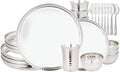28-piece heavy-gauge stainless steel dinner set with mirror finish – ideal for daily use gifting (Indian style thali dinnerware set)
