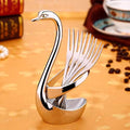 5 PCS Fruit Fork + Swan Shape Design Knife Fruit Food Dinnerware Base Holder Elegant Kitchen Tableware Set Cookware Set Cookware Picnic Boiler Cookware