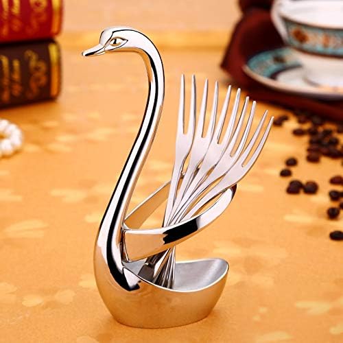 5 PCS Fruit Fork + Swan Shape Design Knife Fruit Food Dinnerware Base Holder Elegant Kitchen Tableware Set Cookware Set Cookware Picnic Boiler Cookware