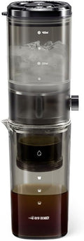 Cold Brew Coffee Maker With Stable Drip Rate High Density Filter Enhanced Extraction Lightweight PCTG Transparent 31.5x8.5x8.5cm Easy-Clean Black For Home Office(Black)