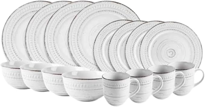 Dinnerware Set 16 Pieces - Teal (White)