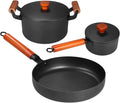 3 Piece Cast Iron Cookware Set Nonstick Iron Pot Soup Milk Frying Pan Kitchen and Pantry Room CookwareSvart-Variety Pack