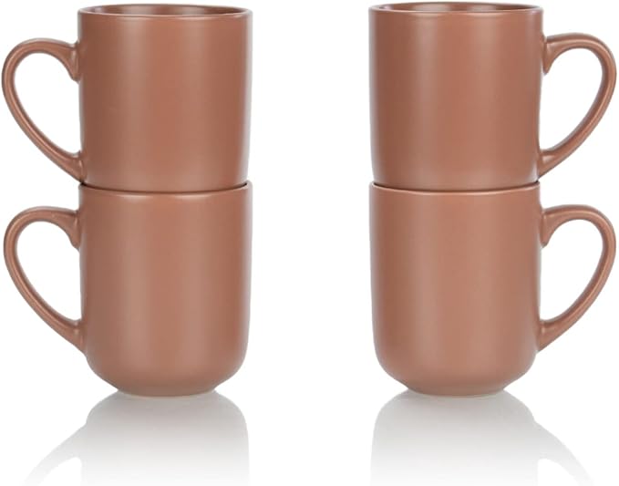 Everything Kitchens Modern Flat 12-Piece Dinnerware Set | Terracotta