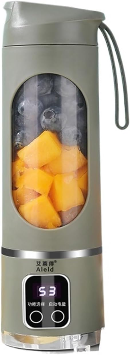 Portable USB Rechargeable Juicer Cup for Fresh Juice Mini Blender for Office Home Travel Smoothie Maker with Stainless Steel Blade(Green)