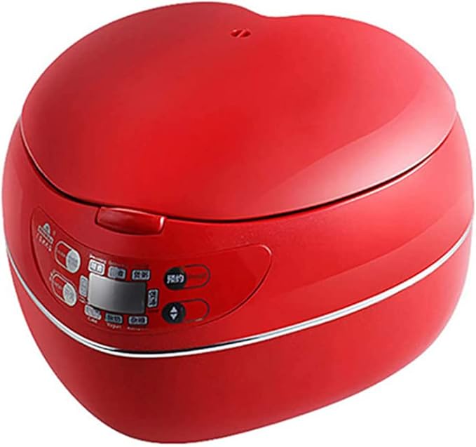 Peach Heart-Shaped Rice Cooker Smart 300W Rice Cooker 1.8L 1-3 People Non-Stick Pan Constant Temperature Insulation(Red)