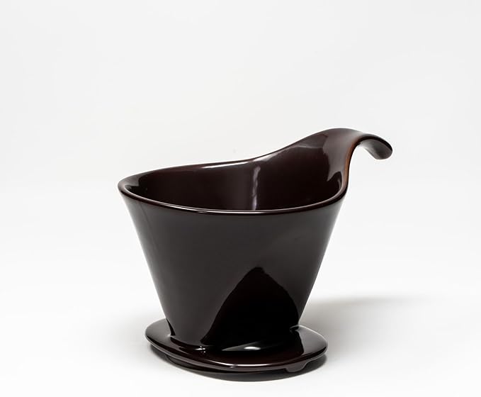 Zero Japan - Bee House Pour Over Coffee Dripper - Lead-Free &amp Cadmium-Free Ceramic Coffee Maker with Elegant Peek Hole Drip Cone Brewer Coffee Gifts Brewing Accessories - Coffee Brown Standard