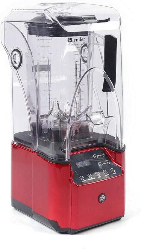 Soundproof Blender 110V 2200W 2.2L Commercial Fruit Juice Smoothie Maker With Shield Quiet Sound Enclosure for Puree Ice Crush Shakes and Smoothies (2.2L2200W)