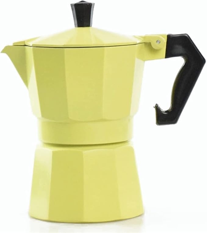 Percolator Coffee Pot Color Coated Aluminum Coffee Pot 1-3 Cups Espresso Coffee Red/Yellow/Blue Coffee Machine (Color : Yellow)