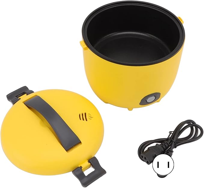 Mini Rice Cooker 450W Portable Steamer Small Electric Grain Cooker Nonstick Pot Travel Rice Cooker Steamer Multicooker 2L