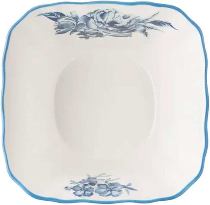 Delilah 12-Piece Blue Floral Stoneware Dinnerware Set