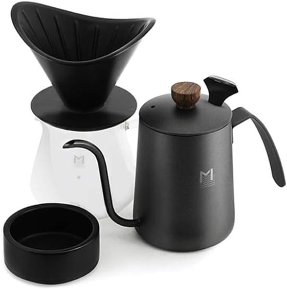 HASMI Coffee Kettle Coffee Machine Set Coffee Filter Cup Appliance With Black Ceramic Filter Cup And Manual Coffee Pot Fine Filter Cup Glass Dripping Kettle Coffee Maker Dingzhebo2022