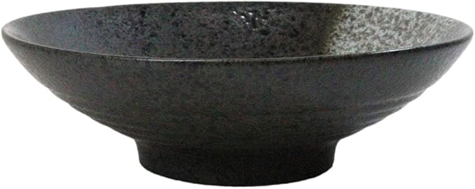 Ebros Gift Artistic Charcoal Grey Tone Hakumu Collection Dinnerware Serveware Kitchenware Set Asian Japanese Restaurant Supply (Pack Of 4 Large Ramen Soup Dinner Bowl 36oz)