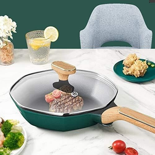 Mai Fanshi 3-Piece Octagonal Non-Stick Cookware Set with Medical Stone Coating Smokeless Wok &amp Frying Pan for Gas &amp Induction