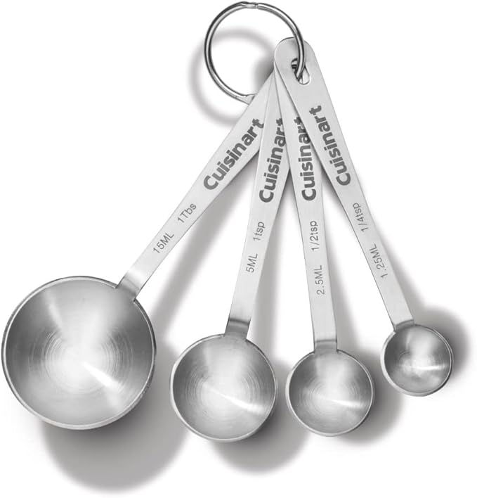 Cuisinart 11-Piece Cookware Set Chef's Classic Stainless Steel Collection 77-11G &amp CTG-00-SMP Stainless Steel Measuring Spoons Set of 4Silver
