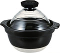 HARIO GNR-200-B-W Rice Pot with Glass Lid 2-3 Cups Visible Inside Heat-resistant Glass Ceramic Made in Japan