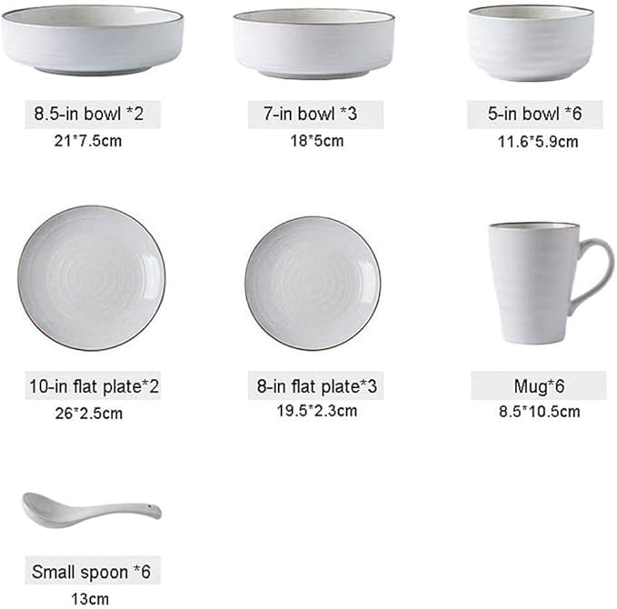 Dinnerware Set Dinnerware Sets Vintage Gray Ceramics Dinner Sets Of 28 Pieces Plates Bowls Combination
