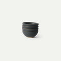 MORA Small Bowls Set of 4 16oz Ceramic Pottery Dessert Bowls - Microwave Oven and Dishwasher Safe - Liquorice