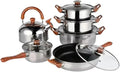 12 Pieces Stainless Steel Water Kettle Milk Soup Pot Non Stick Household Kitchen Cookware SetA12 pcB-12 pc (A 12 pc)