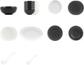 Elegant Black and White Minimalist Matte Ceramic Dinnerware Set Includes Plates Bowls Perfect for Home Dining Modern Tableware for Everyday Use or Gifting Ideal for Housewarming