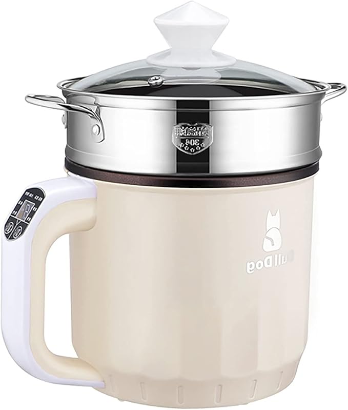 Rice Cooker - Rice Cooker With Steamer Basket 1.9L Rice Cooker All-in-one Multifunctional Home Cooker/Frying Pan/Wok/Soup Pot Steamed Healthy Food And Vegetables (Color : White+1 Steamer)
