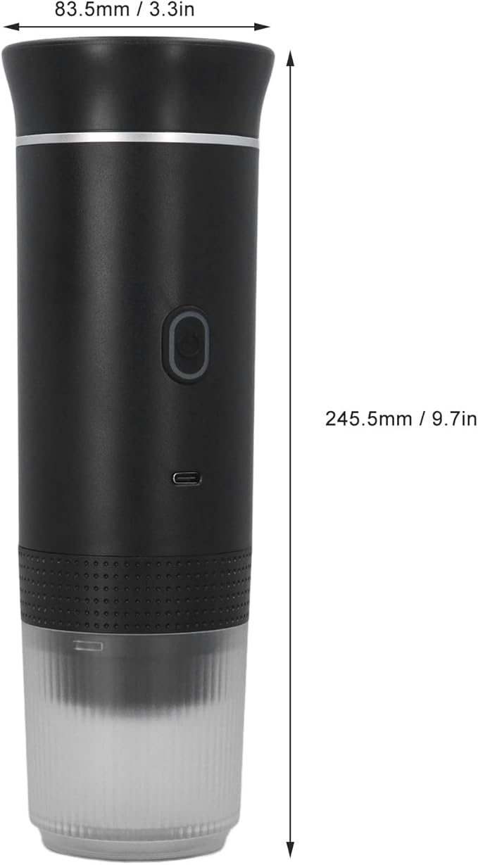 Portable Espresso Coffee Machine 15 Bar Car Electric Coffee Maker Cordless Heating Mini Espresso Machine Compatible Capsule for Outdoor Camping Travel Hiking