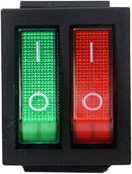 KCD8-212N Rocker Switch Dual 2 Gears 6 Feet Rice/Hot Pot Electric Baking Pan Electric Heater Oil Heater with Light Power Switch(Red and Green)