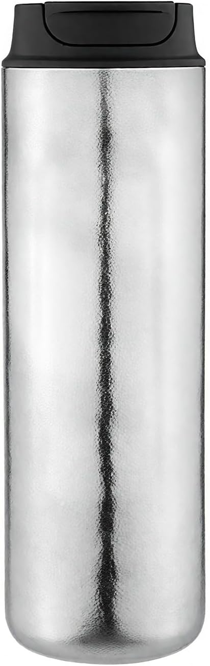 Pure Titanium French Press Coffee Maker 480ml(16.2 oz) Double - Layer Insulated Portable Lightweight Set for Outdoor Camping Ice Flower &amp Matte Finish (Ice crystals)