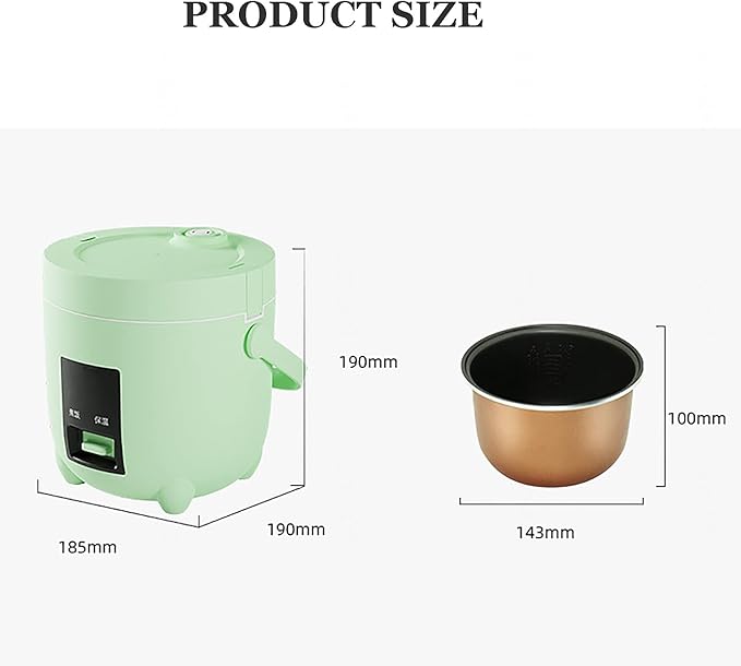 Rice Cooker Rice 1.2L Multi Cooker With Non-Stick Inner Pot With Simple One-Touch(Green)